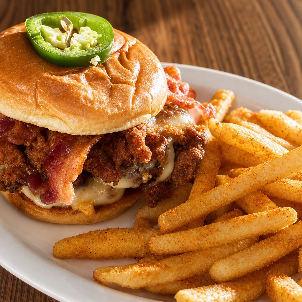 Thursday - Frank's Big Back Burger and Seasoned Fries.