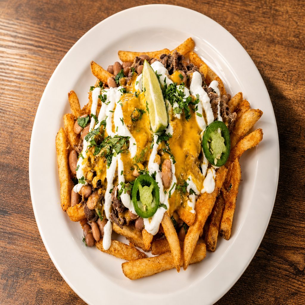 Everyday - Jerk Chicken Chili Cheese Fries.